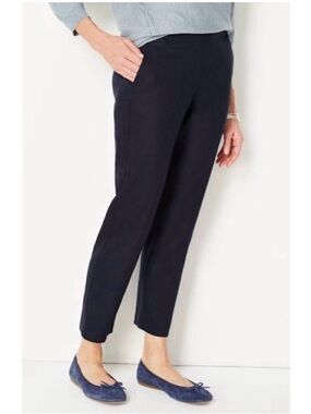 NWT J Jill Navy Linen Stretch Chinos